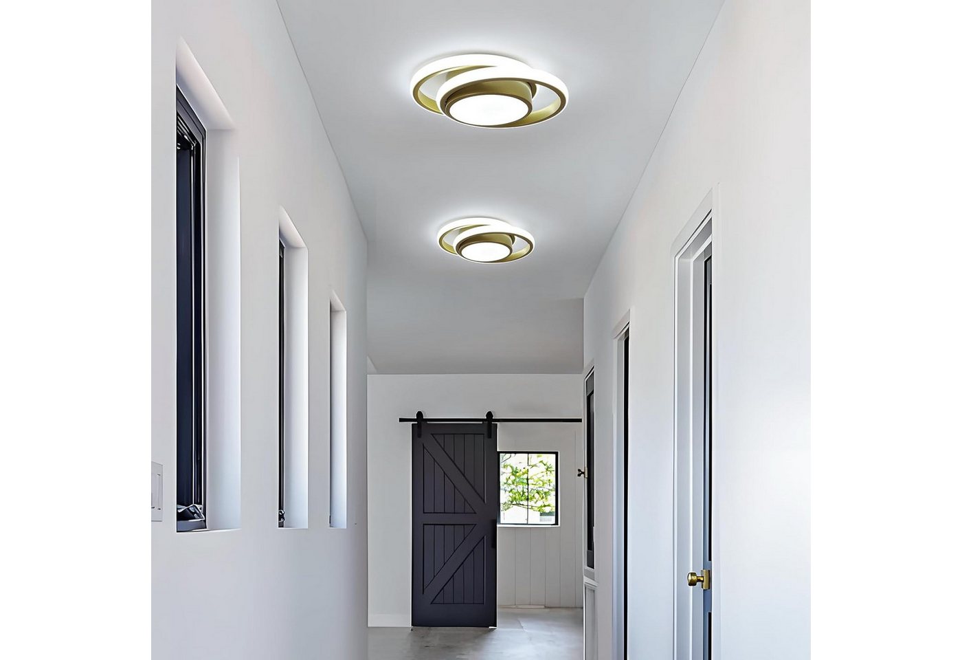 Riserva LED Deckenleuchte LED Deckenleuchte Gold 35W, 27 cm, 6500 K, Doppelring-Design Bild 5