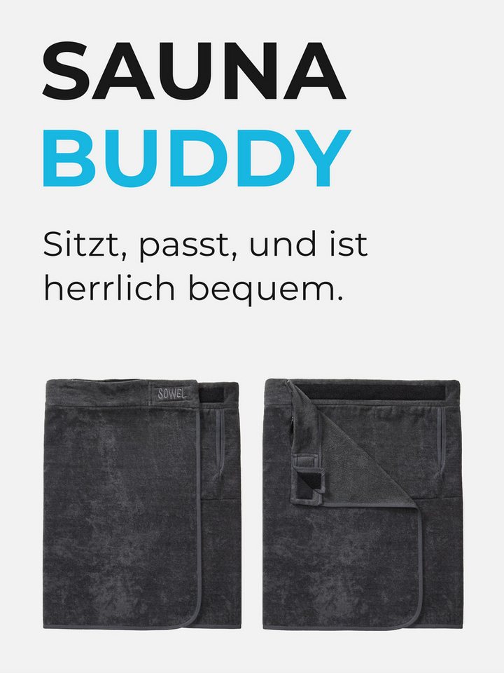 Sowel Saunatuch Saunakilt - Sauna Buddy, 100% Bio-Baumwolle, 60x140 cm