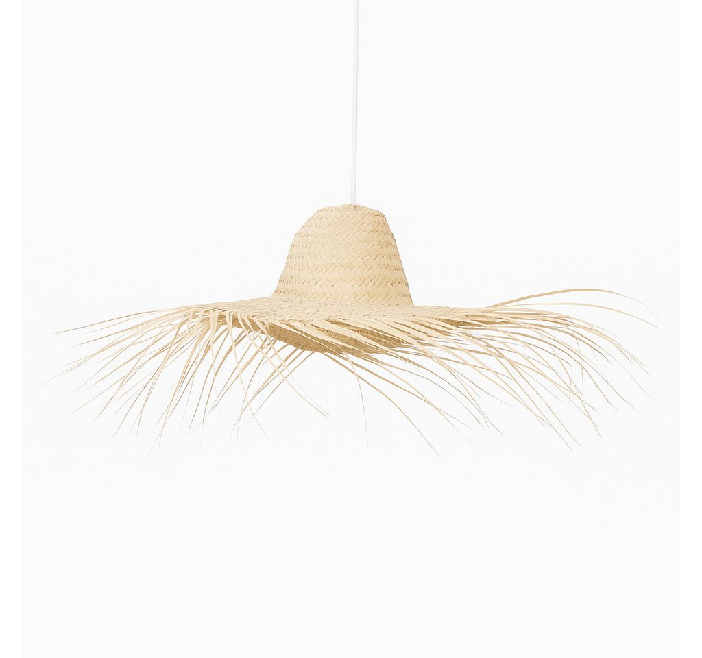 Marrakesch Orient & Mediterran Interior Pendelleuchte Boho Pendelleuchte Toluca handgefertigt aus Palmenblatt in Natur 50 cm, Handarbeit