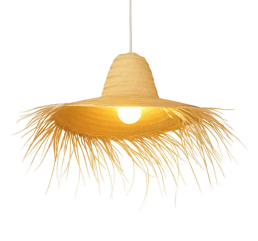 Marrakesch Orient & Mediterran Interior Pendelleuchte Boho Pendelleuchte Toluca handgefertigt aus Palmenblatt in Natur 50 cm, Handarbeit Bild 4