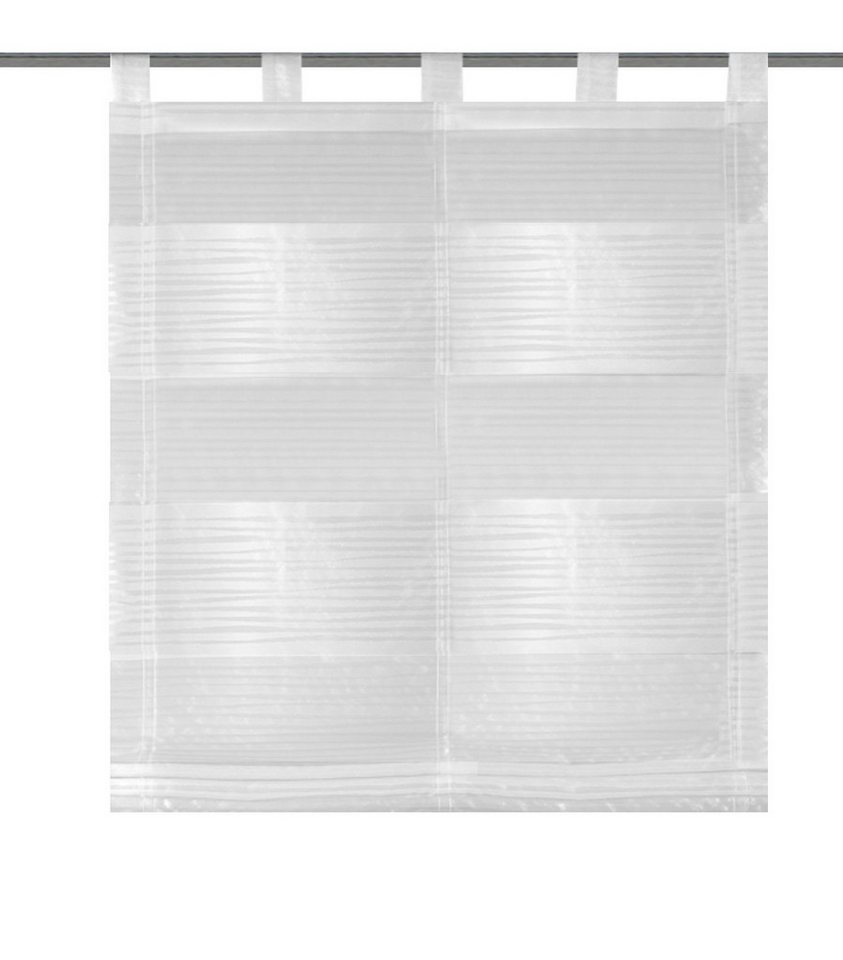 HOME WOHNIDEEN Raffrollo halbtransparentes Raffrollo 79183 SARNIA mit Scherli Querstreifen