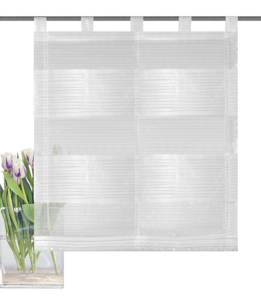 HOME WOHNIDEEN Raffrollo halbtransparentes Raffrollo 79183 SARNIA mit Scherli Querstreifen Bild 4