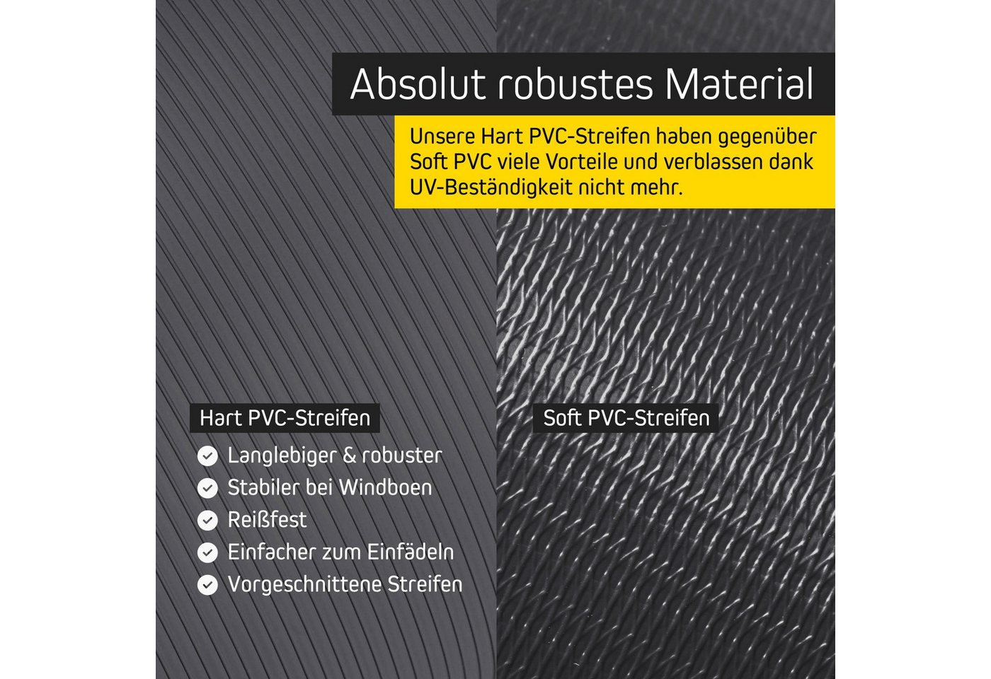 paramondo Sichtschutzstreifen PVC Sichtschutzstreifen Hart, 19 cm x 2,525 m, grau, 10 Stück, (Set, 10-St., 10 Stück), langlebig, witterungsbeständig, blickdicht, kürzbar Bild 3