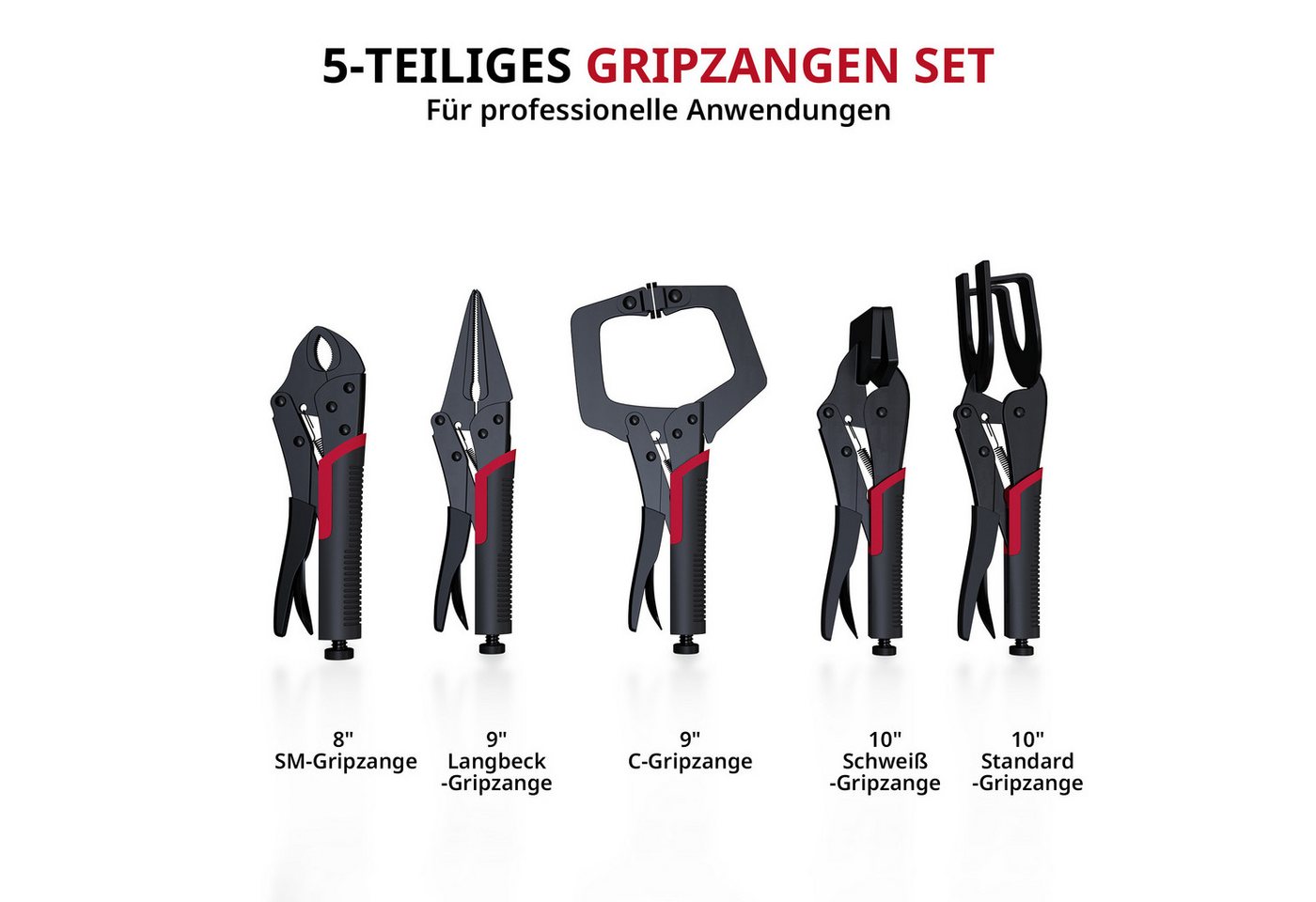 CCLIFE Gripzange CCLIFE Gripzangen Set aus Stahl fuer Schweißen und Reparatur, 5-tlg. Bild 5
