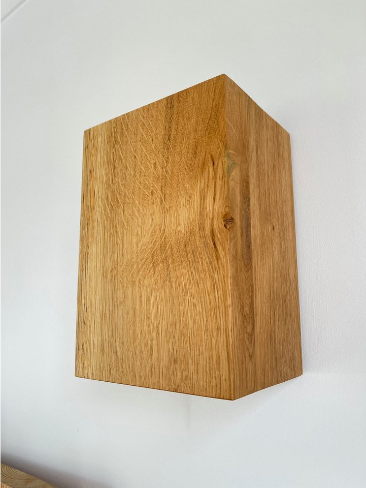 Blockholz-Schmiede Wandleuchte Eiche Wandleuchte Handgefertigte Deutsche Qualität, nicht dimmbar, LED wechselbar, GU10, Warmweiß, 2700K, Austauschbare LED Lampe Bild 2