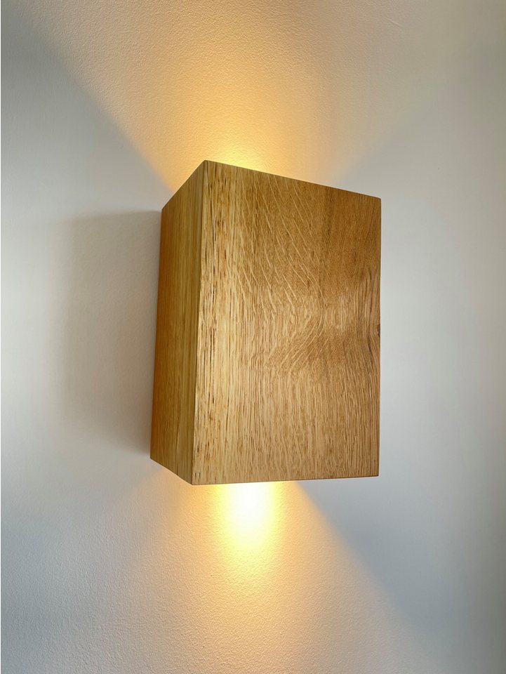 Blockholz-Schmiede Wandleuchte Eiche Wandleuchte Handgefertigte Deutsche Qualität, nicht dimmbar, LED wechselbar, GU10, Warmweiß, 2700K, Austauschbare LED Lampe Bild 4