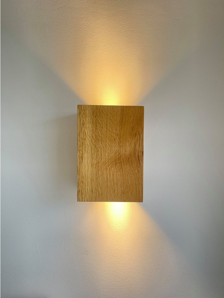 Blockholz-Schmiede Wandleuchte Eiche Wandleuchte Handgefertigte Deutsche Qualität, nicht dimmbar, LED wechselbar, GU10, Warmweiß, 2700K, Austauschbare LED Lampe Bild 5