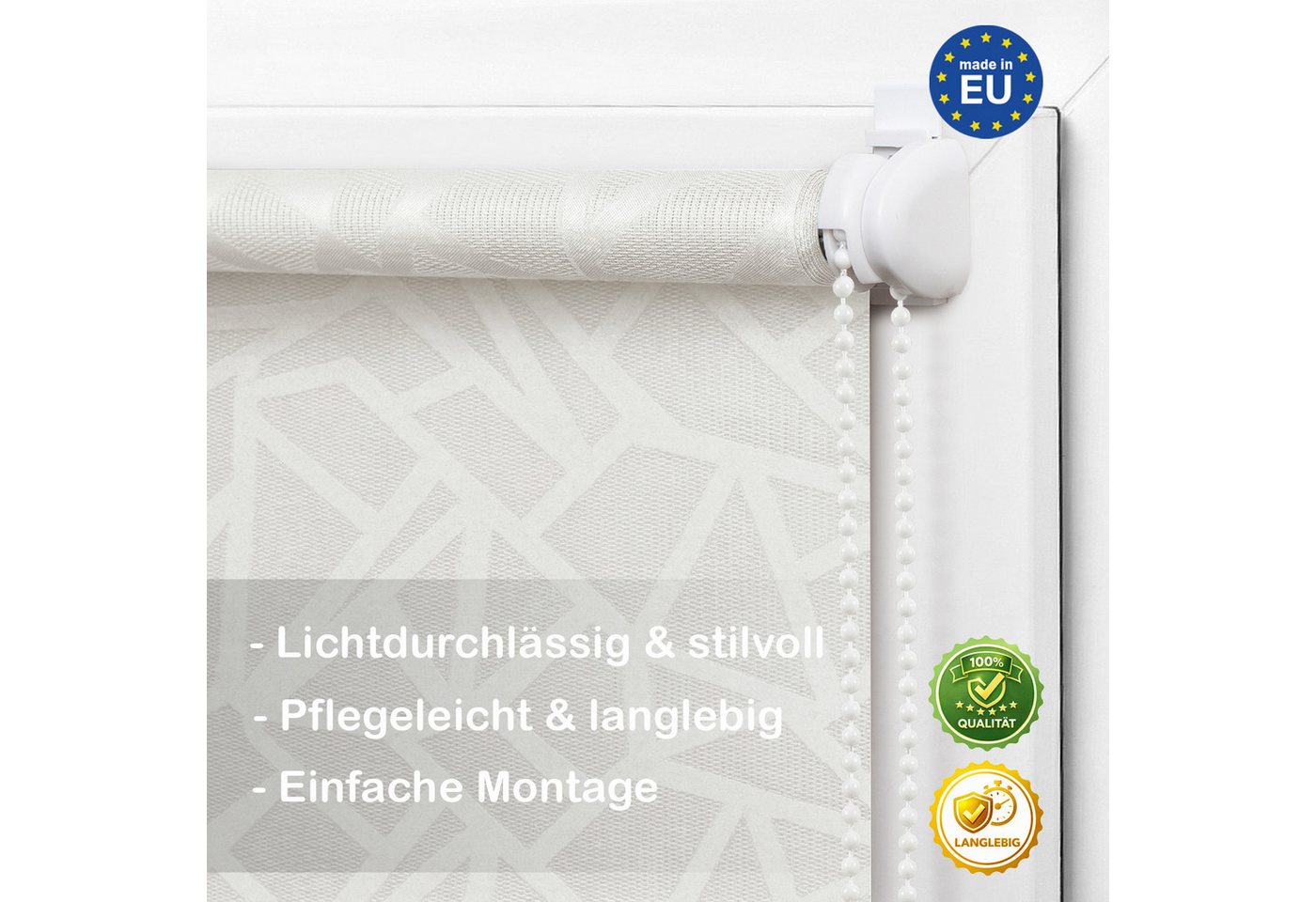 Rollo Tageslicht"Crystal", DomDeco, Klemmfix Bild 2