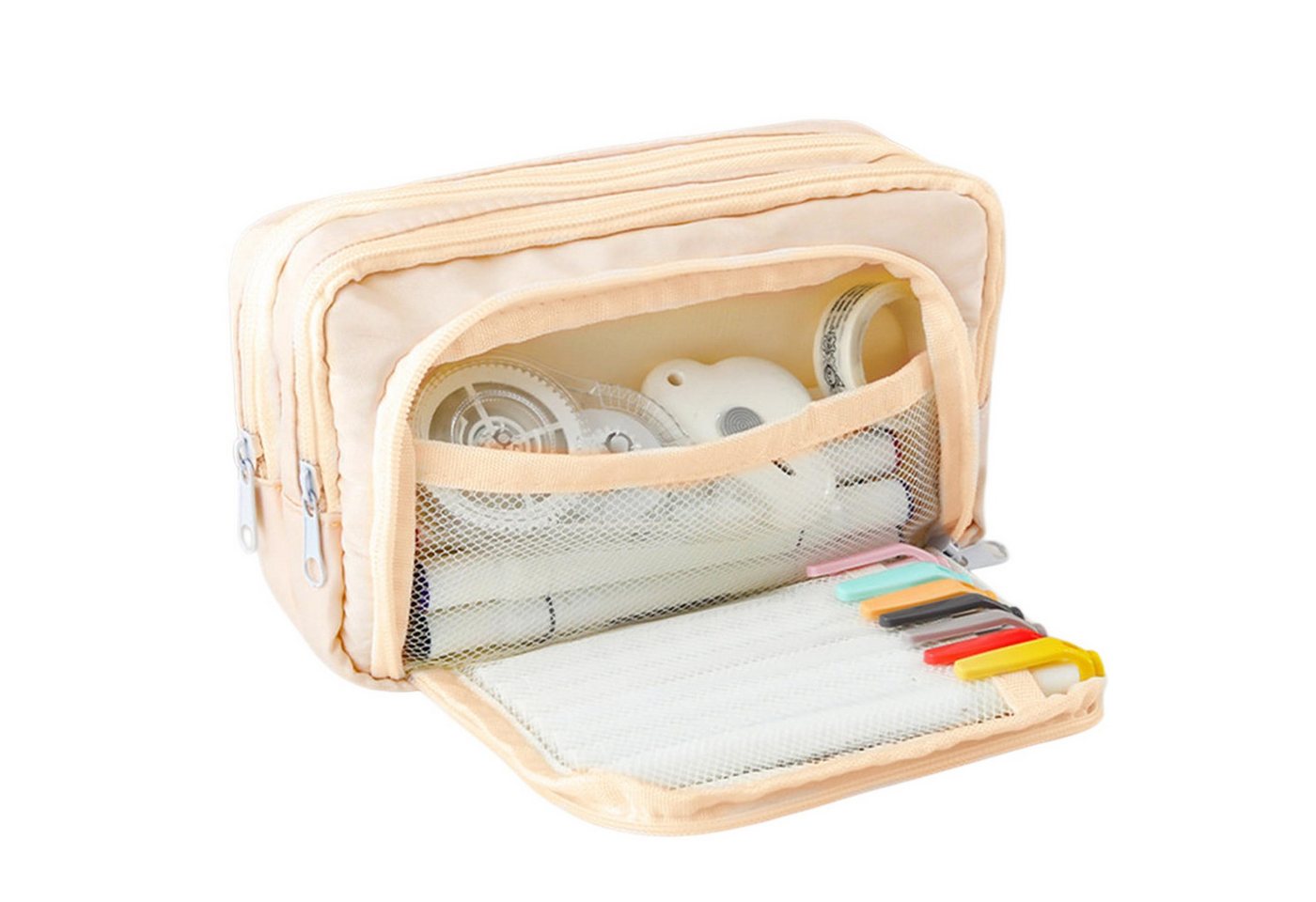 nsihing Federmäppchen Federmäppchen mit großer Kapazität, ästhetisches Mäppchen mit Fächern, Tragbare Federtasche für Schule, Uni und Büro