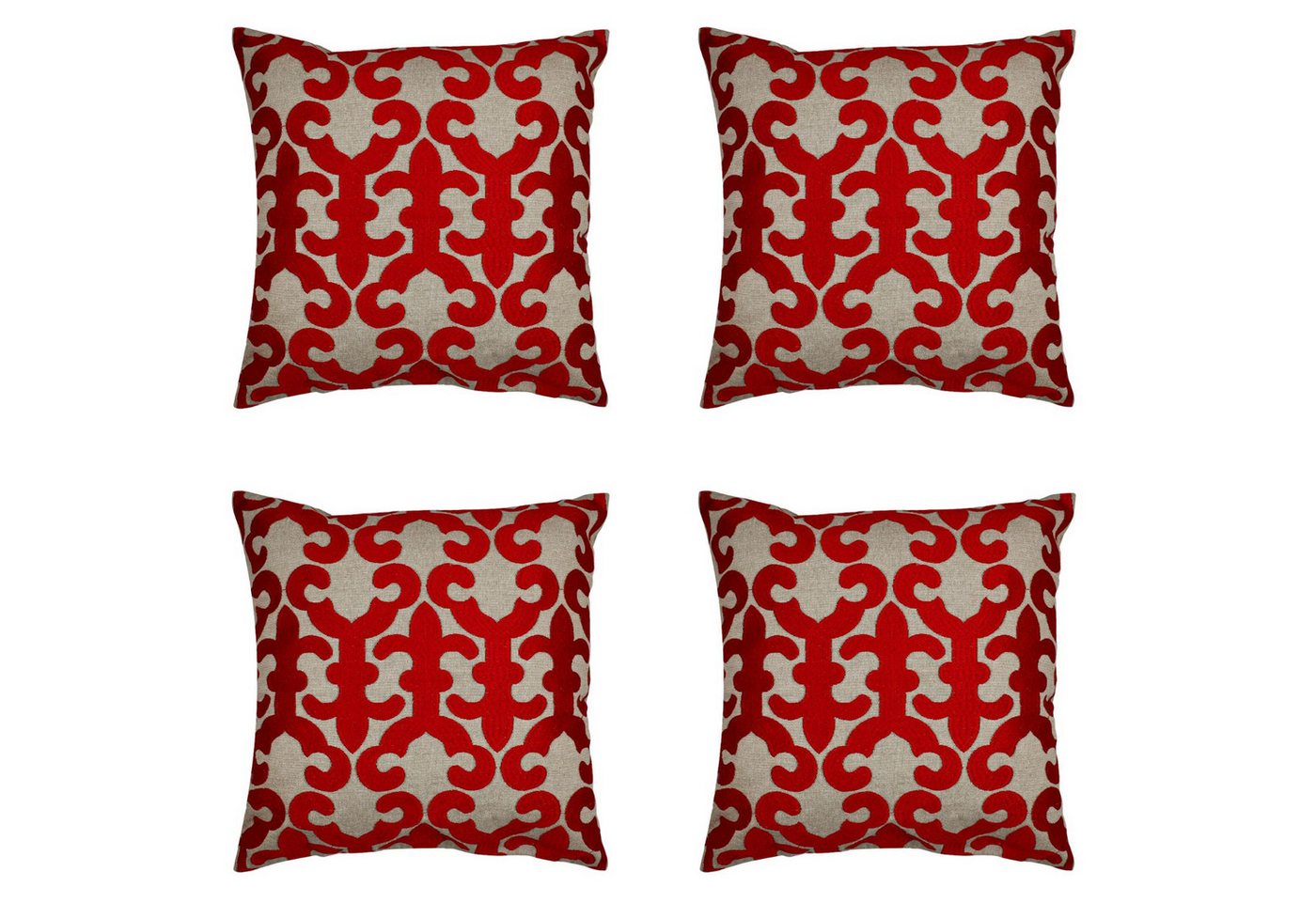 Marrakesch Orient & Mediterran Interior Zierkissen 4er Set Boho Kissenbezug Kayon orientalisch aus Baumwolle in Rot 40 cm, (4 St) Bild 2