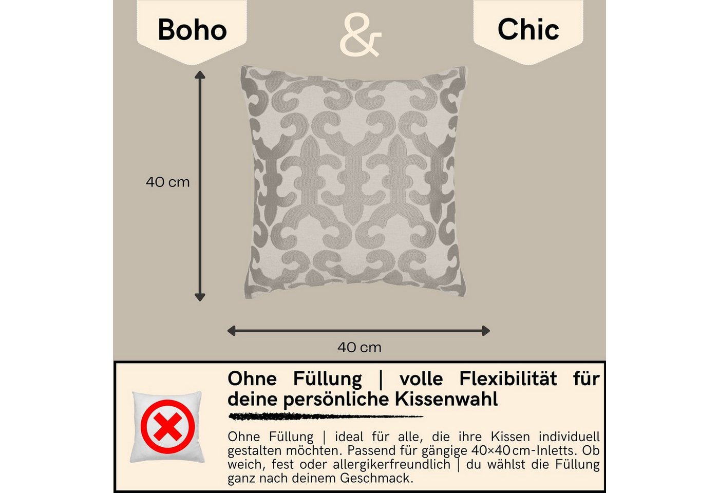 Marrakesch Orient & Mediterran Interior Zierkissen 4er Set Boho Kissenbezug Kayon orientalisch aus Baumwolle in Rot 40 cm, (4 St) Bild 5