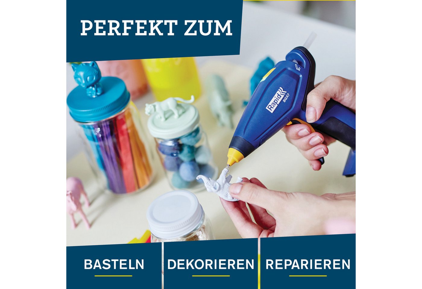 Rapid Heißklebestift Klebesticks Ø7mm Transparent 100 Stück Universal Klebepatronen 5001736, (100 St)