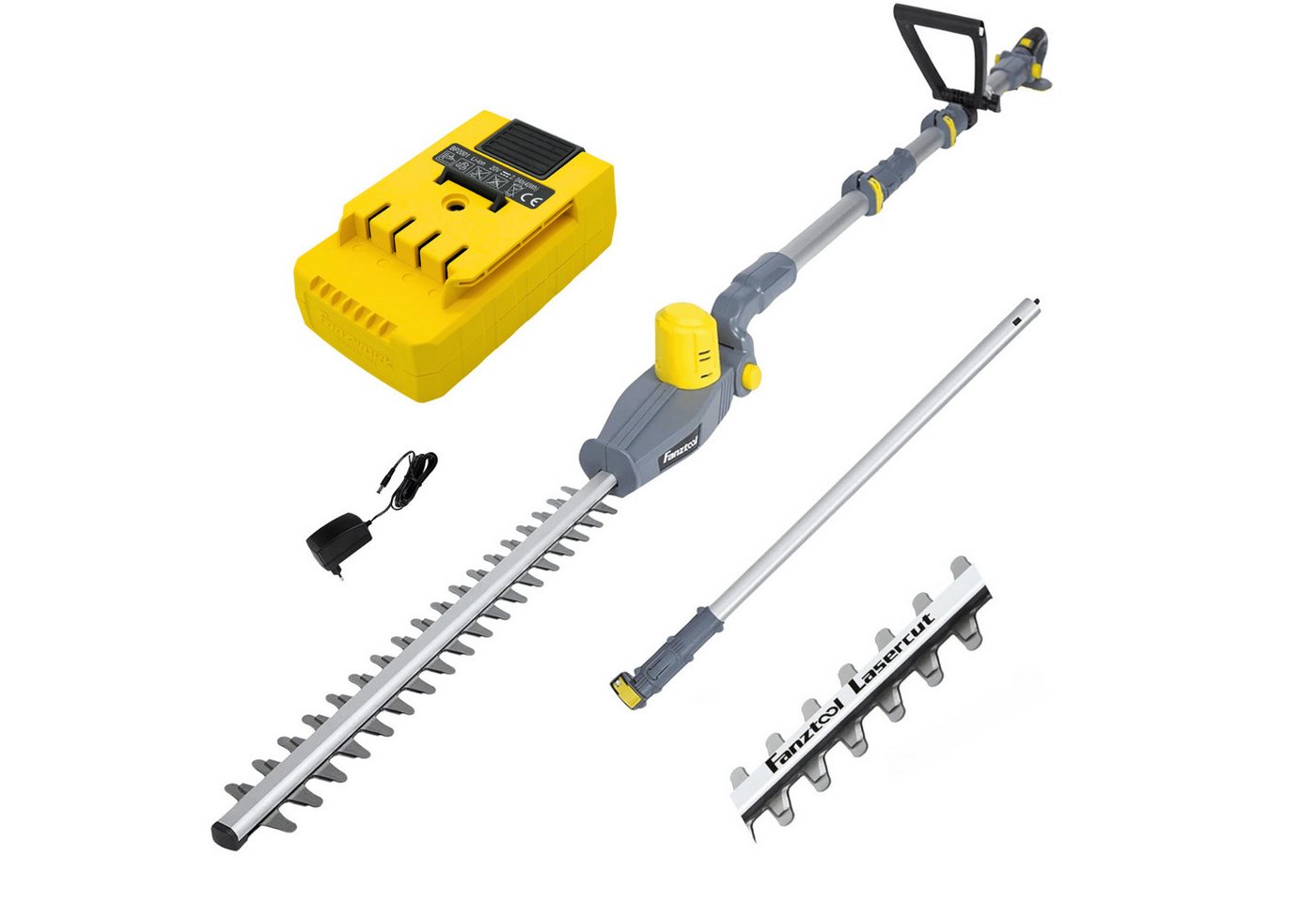 Fanztool Akku-Heckenschere Akku-Heckenschere mit extra Verlängerungsstange bis 5 m + 20V Akku, bis 4.5 m Arbeitshöhe Bild 2