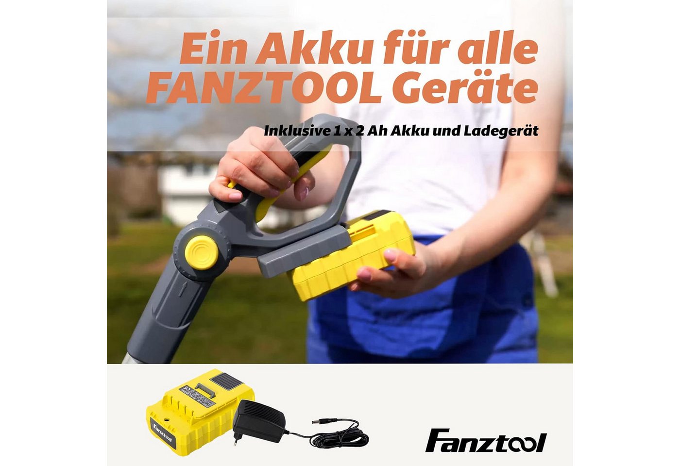 Fanztool Akku-Heckenschere Akku-Heckenschere mit extra Verlängerungsstange bis 5 m + 20V Akku, bis 4.5 m Arbeitshöhe Bild 3