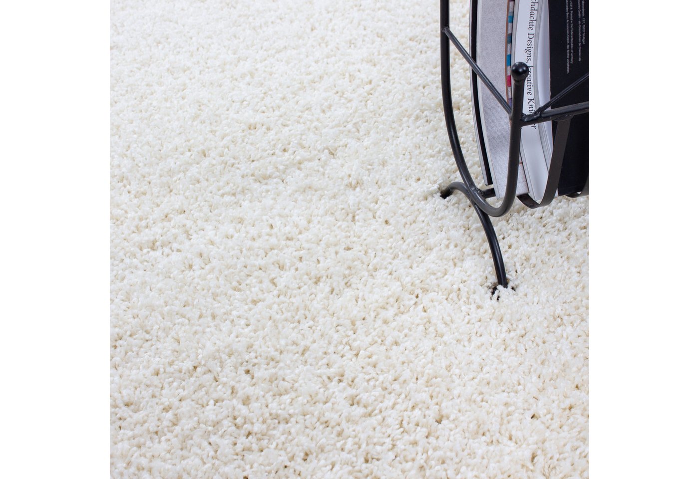 Teppium Teppich Unicolor - Einfarbig, Rechteckig, Höhe: 30 mm, Schlafzimmer Teppich Bettumrandung Läufer Set 3 teilig Creme Bild 2