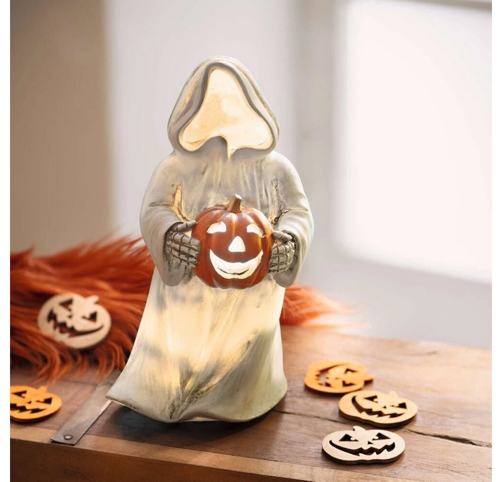 Home-trends24.de LED Dekofigur LED Geist Kürbis Deko Figur Herbst Halloween Polyresin Bild 3