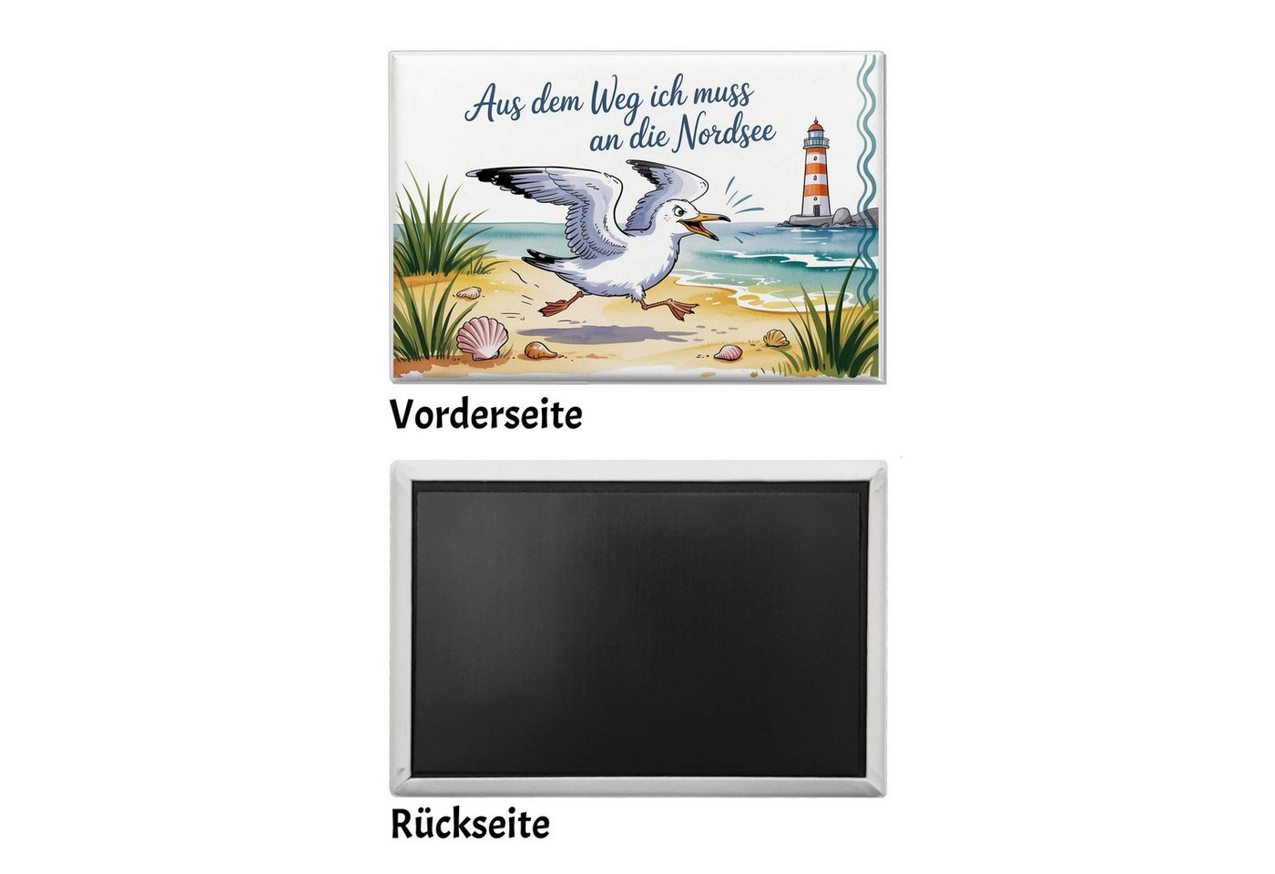 speecheese Magnet Möwe am Strand - aus dem Weg Souvenir Souvenir Magnet