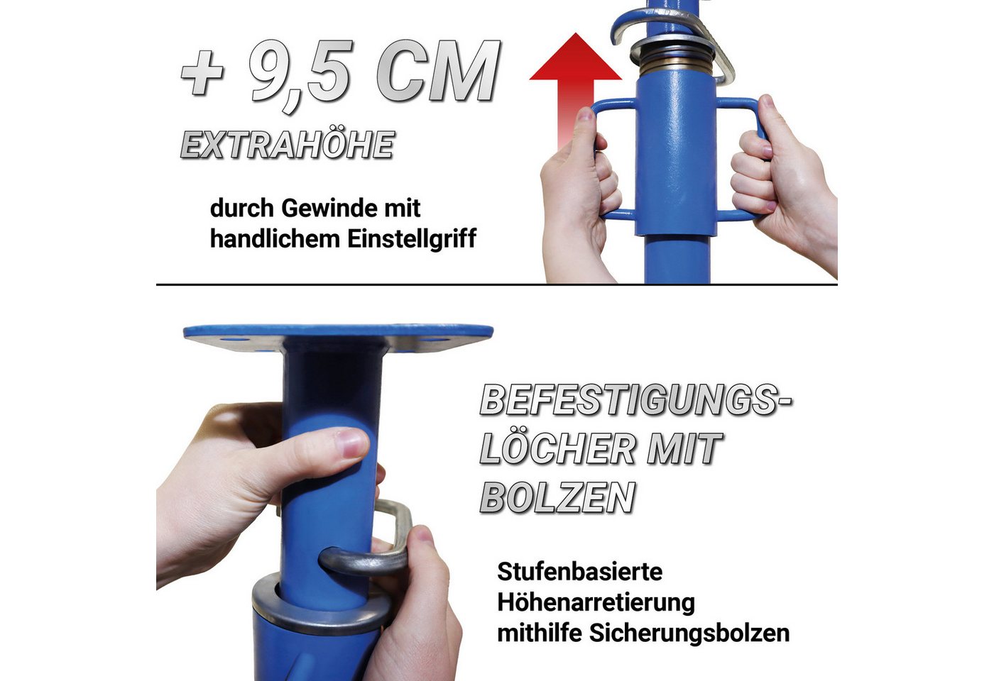 Bituxx Stützelement Baustütze 53 – 90 cm Blau, MS-19697 Bild 2