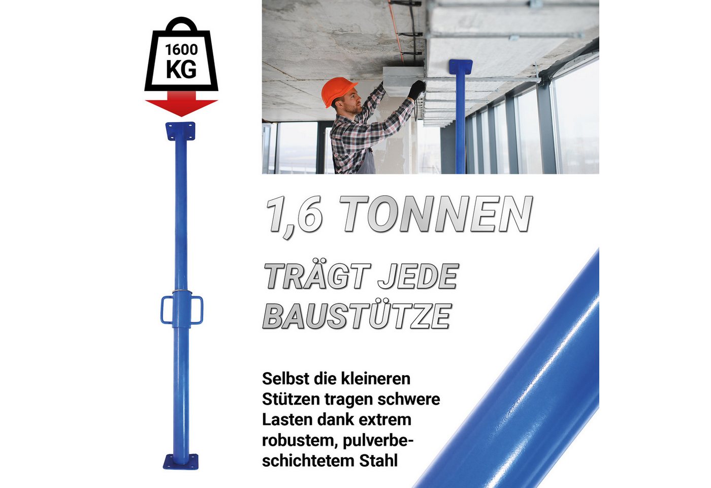 Bituxx Stützelement Baustütze 53 – 90 cm Blau, MS-19697 Bild 4
