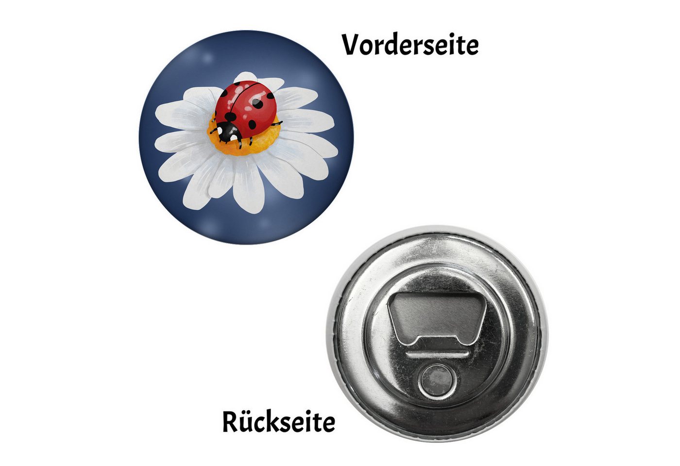 speecheese Magnet Marienkäfer Glücksbringer Magnet rund mit Flaschenöffner rund Bild 2