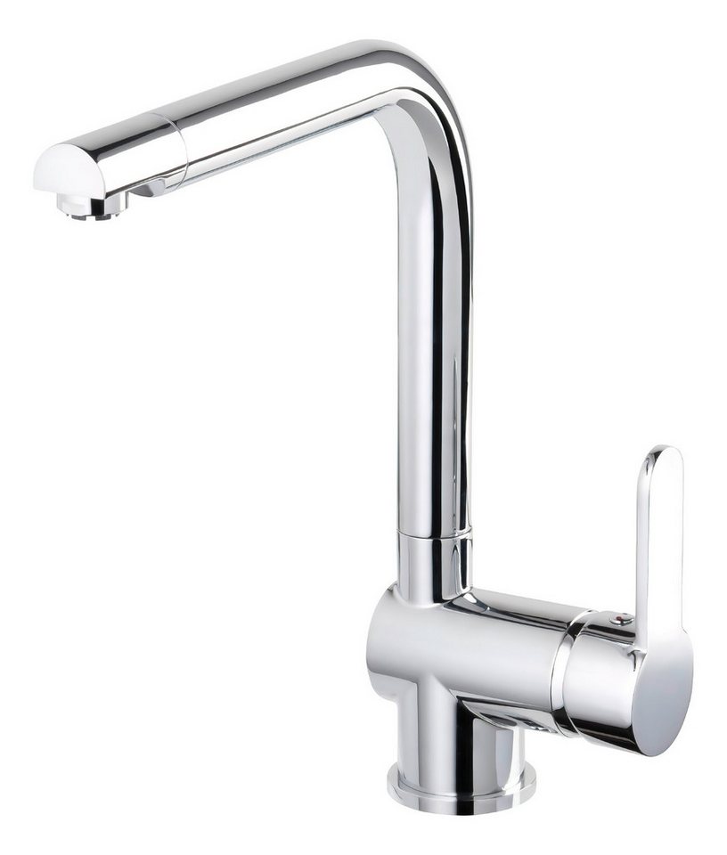 aquaSu Spültischarmatur Sanmix Style Niederdruck, Chrom, Boiler, Warmwasseranschluss, hoher Auslauf Bild 3