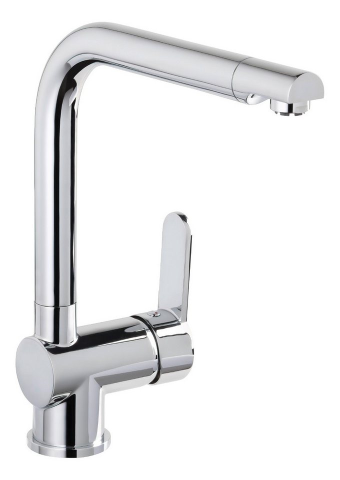 aquaSu Spültischarmatur Sanmix Style Niederdruck, Chrom, Boiler, Warmwasseranschluss, hoher Auslauf Bild 4