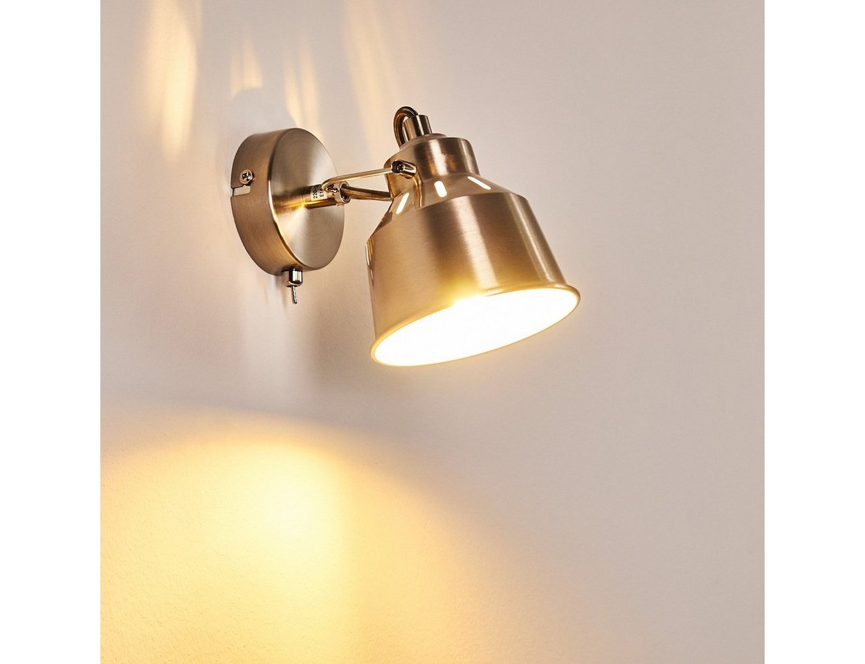 hofstein Wandleuchte »Rimini« verstellbare Wandlampe aus Metall in Stahl gebürstet/Weiß, ohne Leuchtmittel, 1xE14, Wandspot im Retro/Vintage Design Bild 2