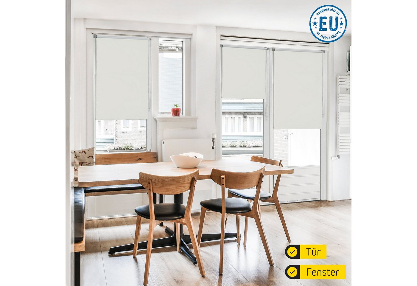 Verdunklungsrollo Vollverdunkelnd, 30 x 130 cm, grau [Stoffbreite 26,6 cm], jalousiescout, verdunkelnd, ohne Bohren, freihängend, Klemmfix, mit Kindersicherung, für Fenster und Türen, Sonnenschutz Sichtschutz Bild 3