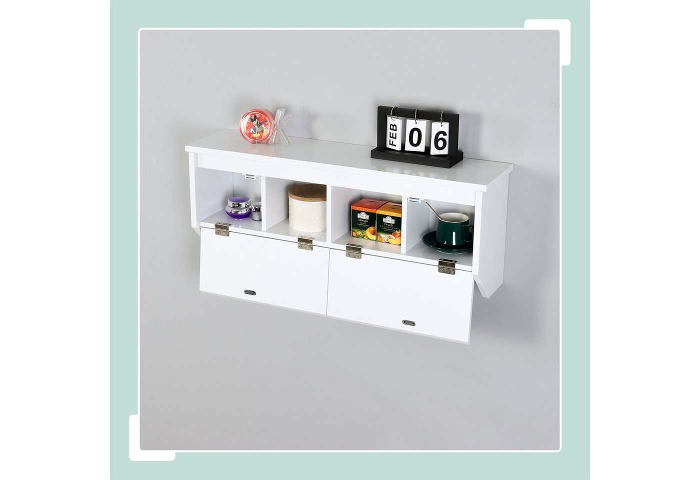 relaxdays Wandgarderobe 5 Haken mit Stauraum (1 St) Bild 2