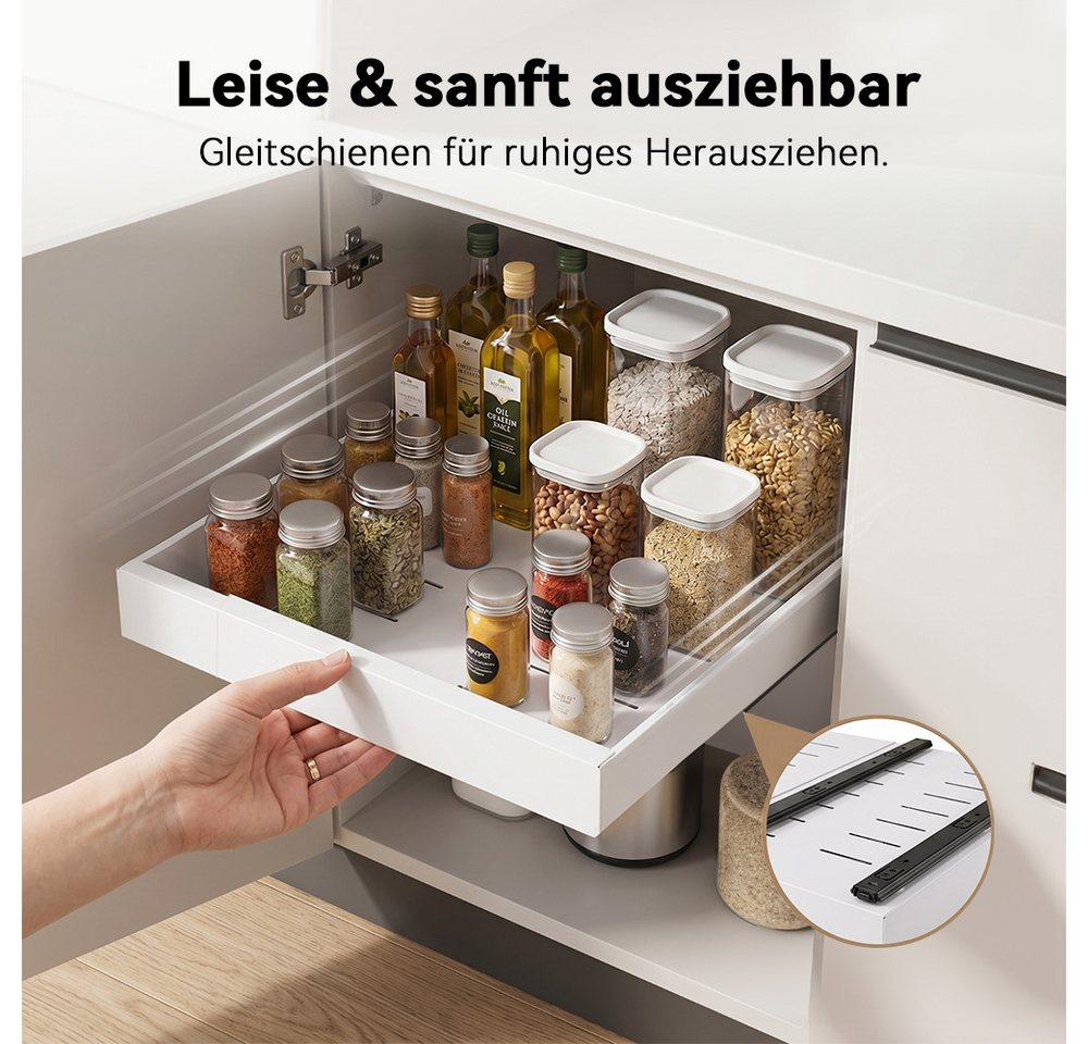 VIVREAL Küchenorganizer-Set Ausziehbares Küchenregal 32–52 / 42–68 cm, ohne Bohren, Carbonstahl, (1-tlg), Flexibel ausziehbares Design Bild 2