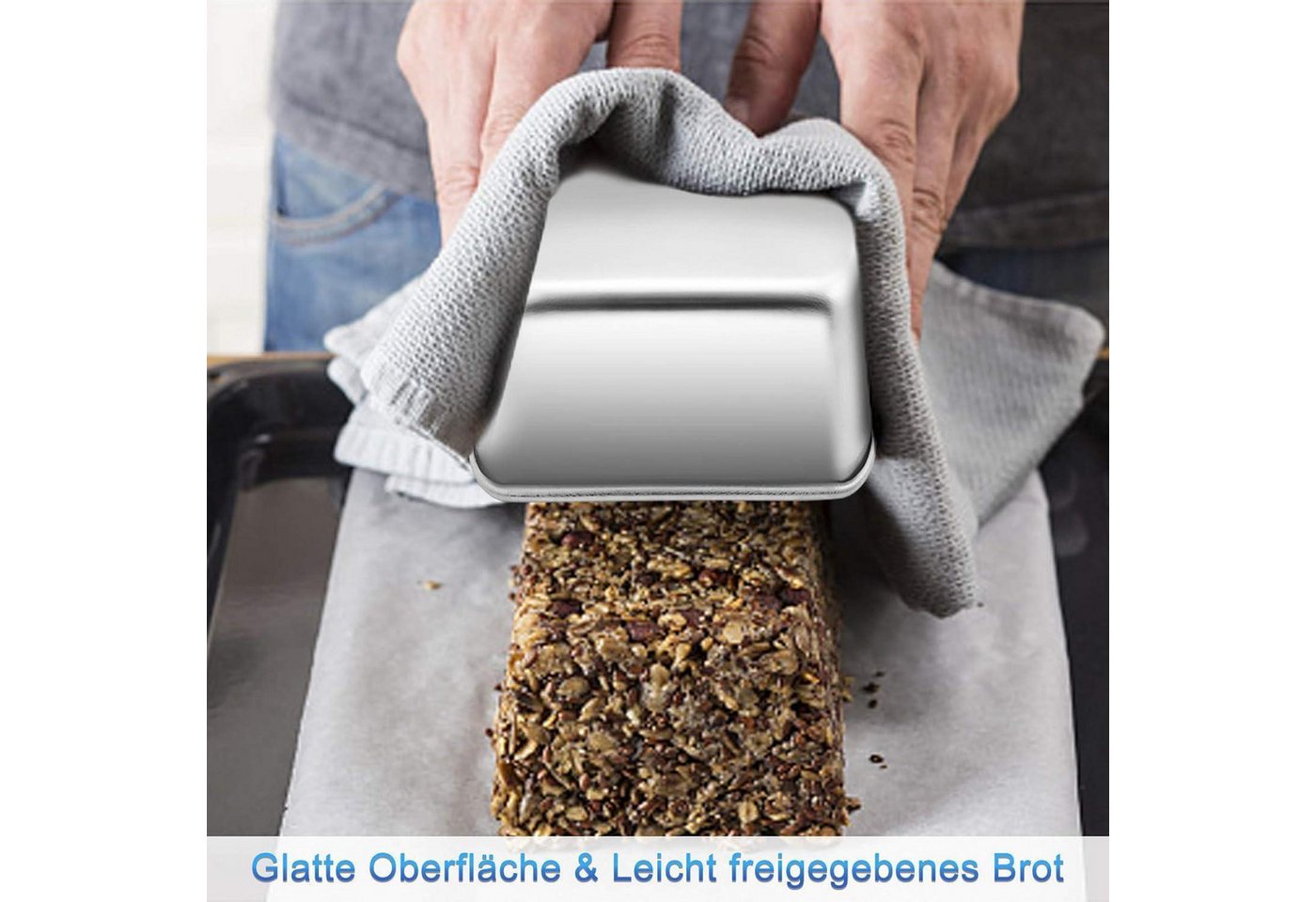 LuxusKollektion Kastenform Brotbackform Edelstahl 23,5x12,6x6cm Brot Kuchen Toast 1 Stück Bild 2