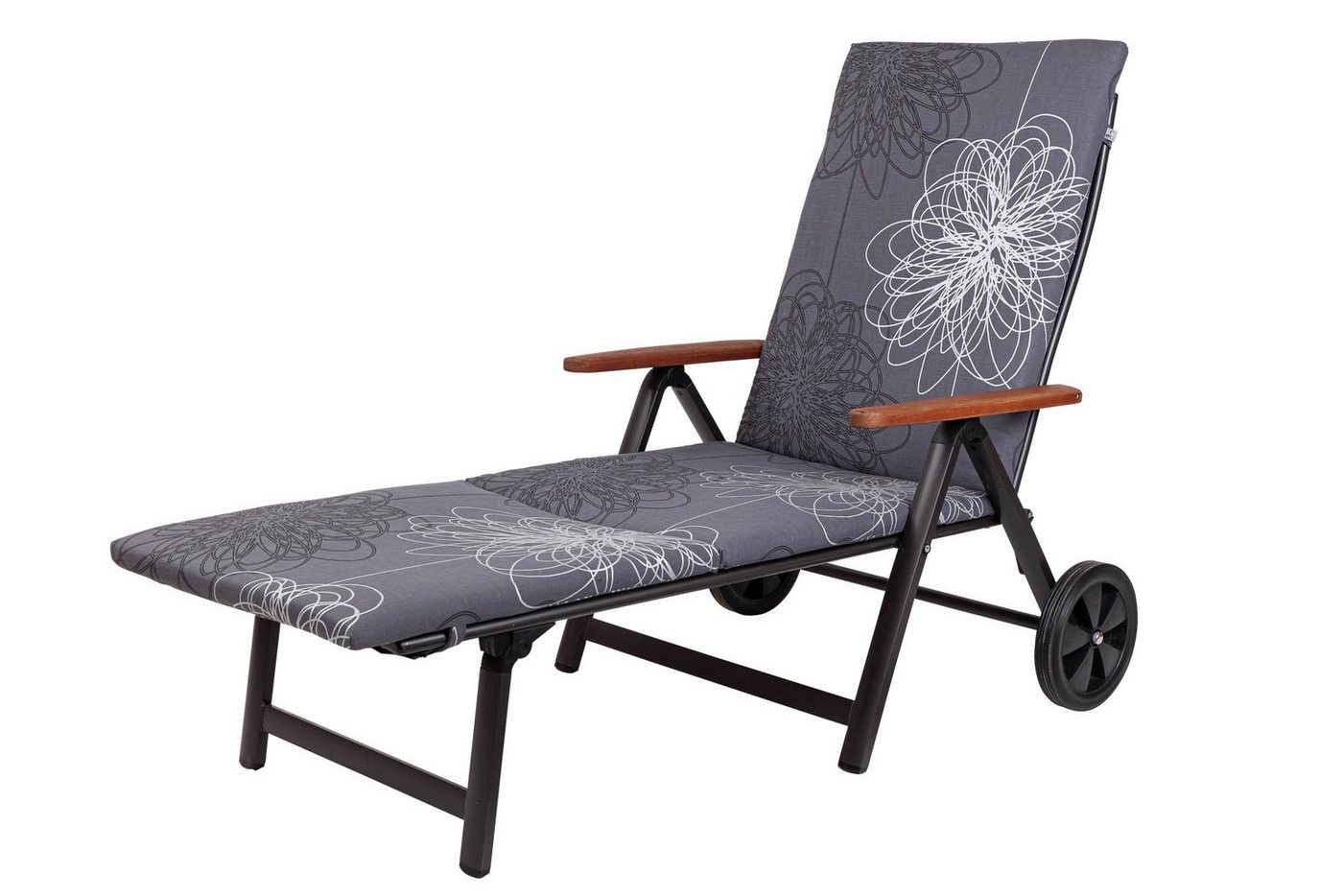 KETTtex Liegenauflage Rollliege Korsika 0519 grau-silber gemustert 204x60x4 cm KETTtex, (1 St), Halteband verstellbar Halteband verstellbar Halteband verstellbar
