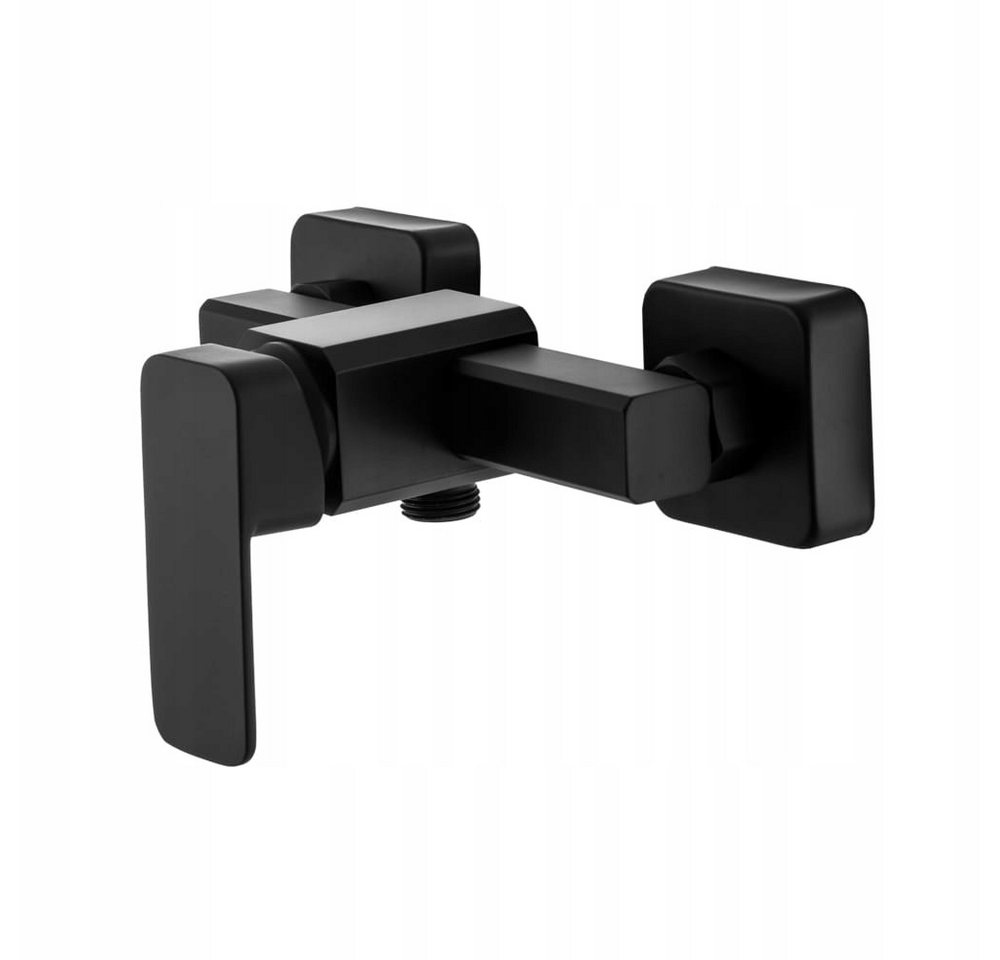 Lavre Duscharmatur Caro Brausearmatur Einhebelmischer Duschbrause im kubischen Design, schwarz