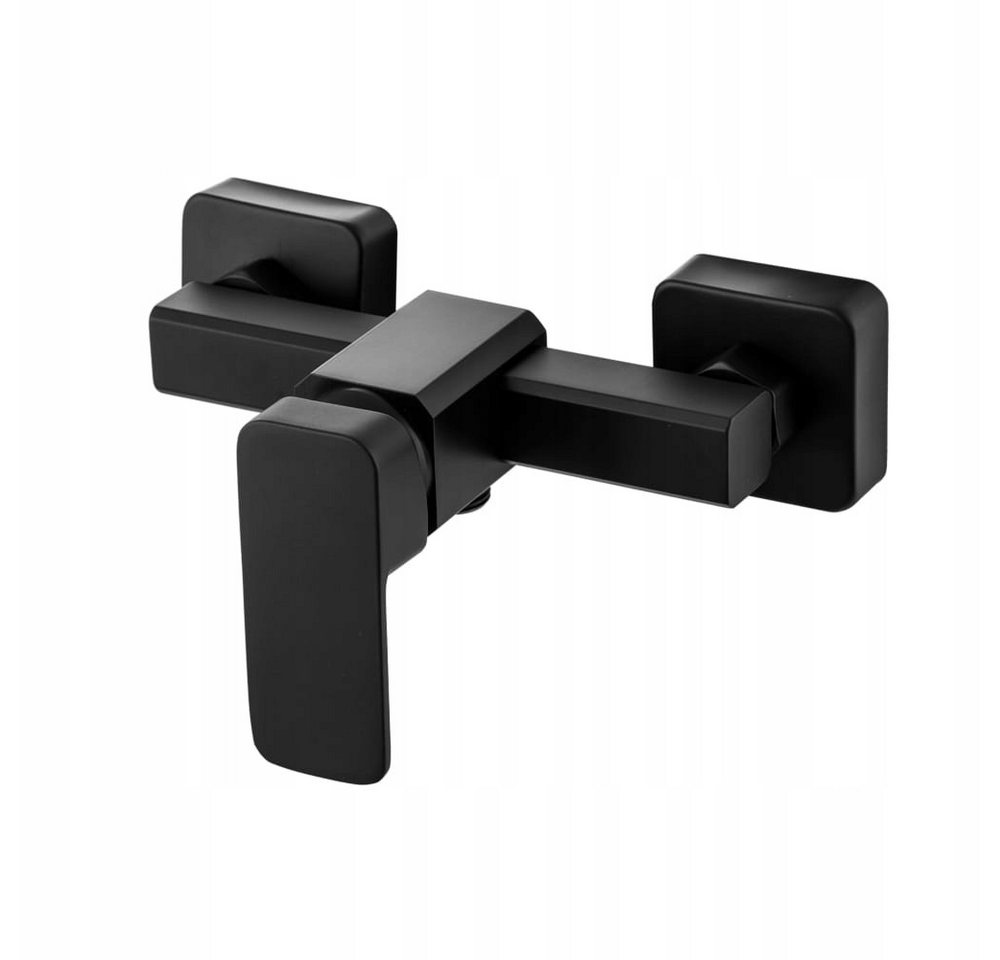 Lavre Duscharmatur Caro Brausearmatur Einhebelmischer Duschbrause im kubischen Design, schwarz Bild 2