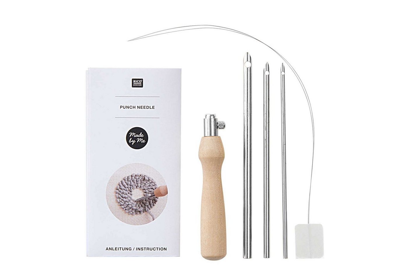 Rico Design Sticknadeln Punch Needle Holz, 6-tlg.