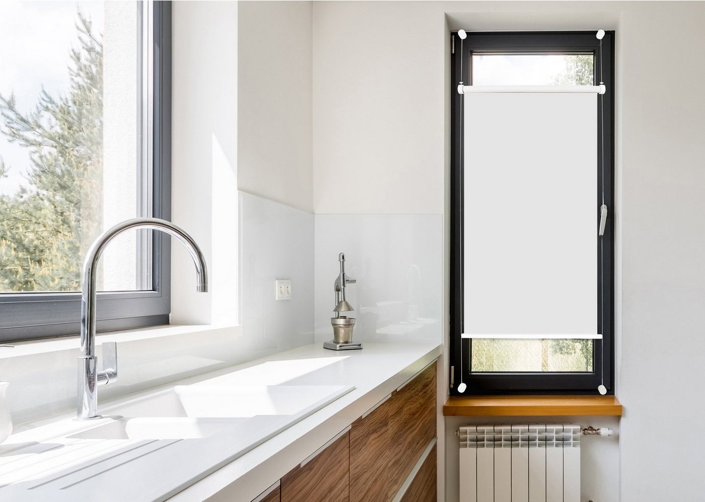 Seitenzugrollo Rollo verspannt Klemmfix ohne Bohren, ondeco, Lichtschutz, ohne Bohren, verspannt, Klemmfix, im Fixmaß Bild 5