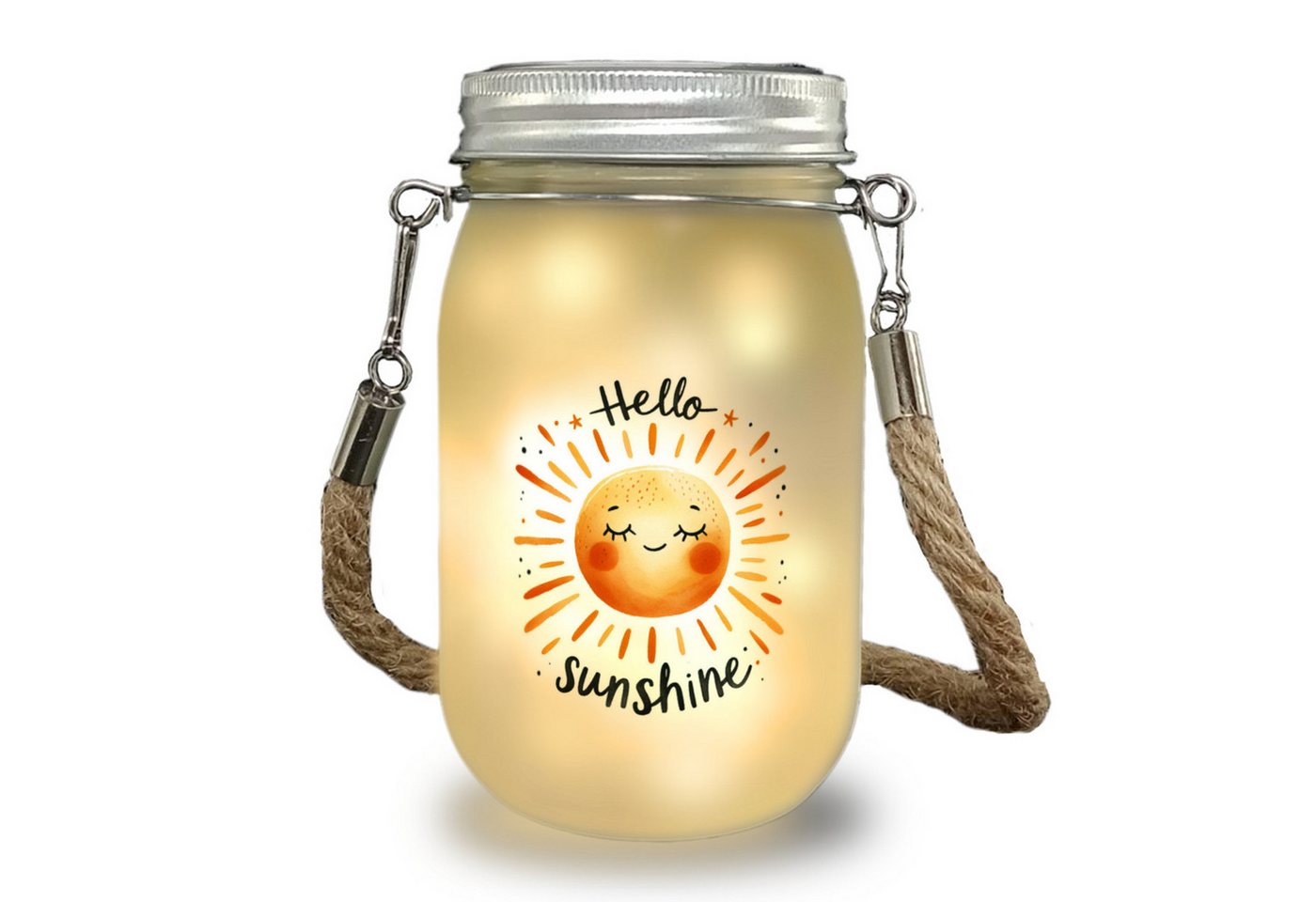 speecheese Dekolicht Sonne Freundschaft Solarlicht mit Spruch Hello sunshine