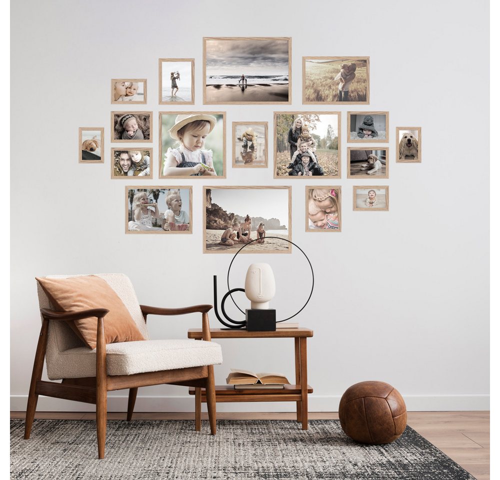 WANDStyle Bilderrahmen-Set H950, für 17 Bilder, Eiche-Optik, aus Massivholz im Stil Modern Bild 4