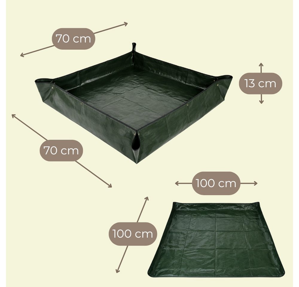 GarPet Pflanztisch 2er Set Pflanzen Umtopfmatte Wasserdicht Pflanzunterlage Faltbar 70x70