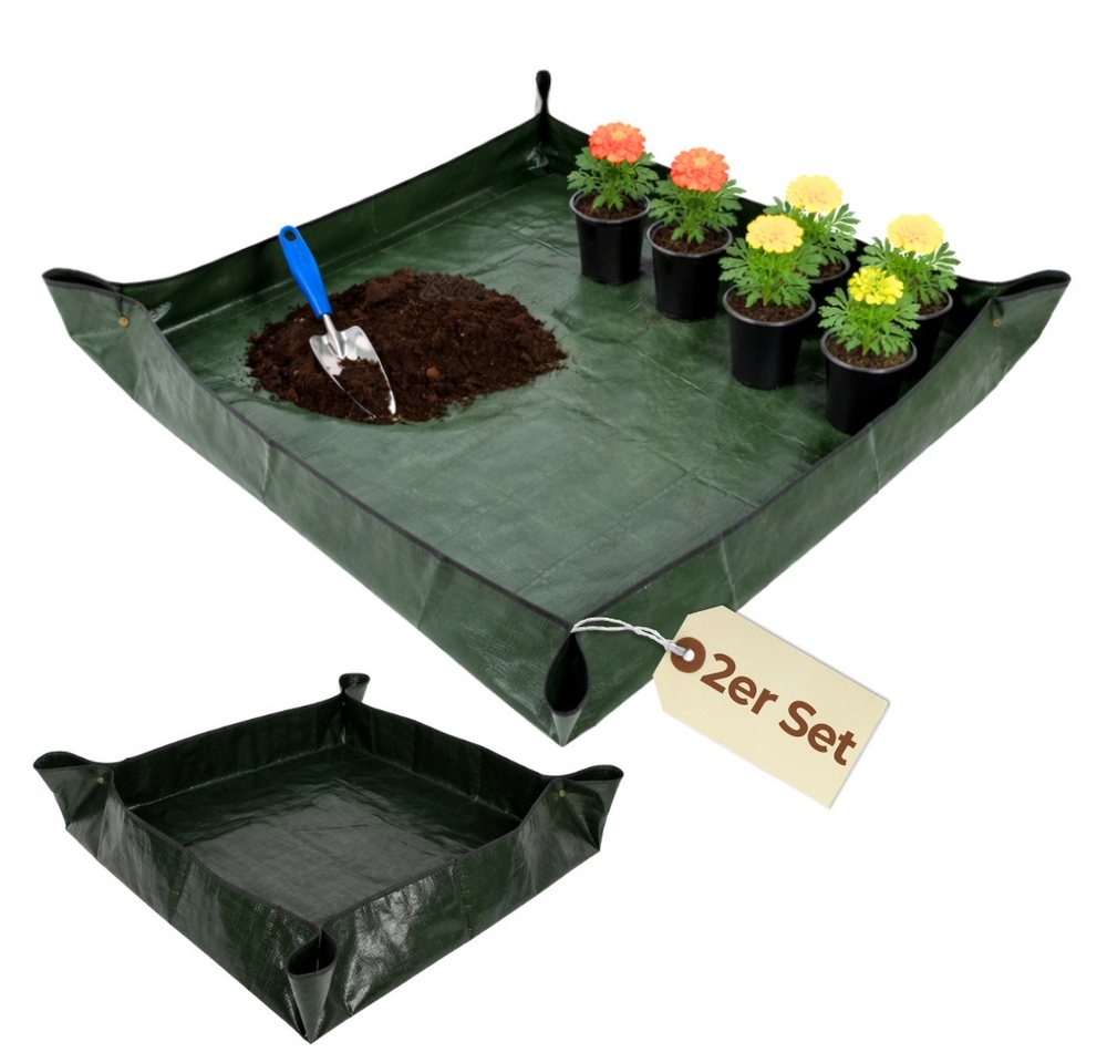 GarPet Pflanztisch 2er Set Pflanzen Umtopfmatte Wasserdicht Pflanzunterlage Faltbar 70x70 Bild 3