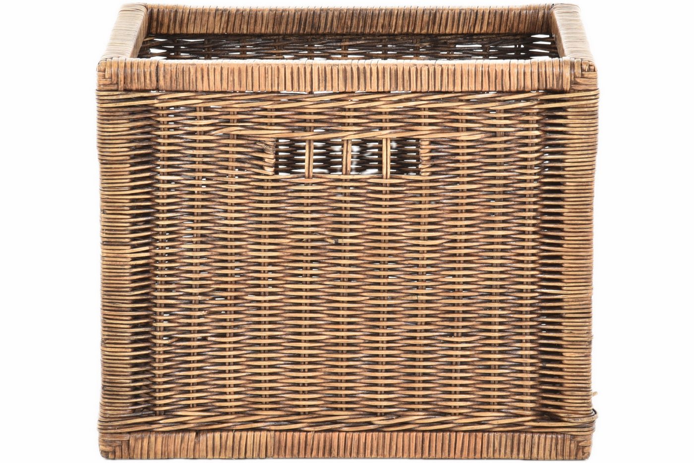 Krines Home Regalkorb Set/2 Stabiler Regalkorb mit Holzrahmen Schubfach aus echtem Rattan (Set, 2 St., 2 Stück), Schübe Box zur Aufbewahrung Regalkorb Schrankkorb Griff (Set 42x32x32) Bild 2