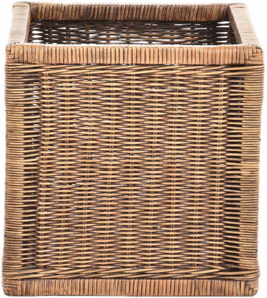 Krines Home Regalkorb Set/2 Stabiler Regalkorb mit Holzrahmen Schubfach aus echtem Rattan (Set, 2 St., 2 Stück), Schübe Box zur Aufbewahrung Regalkorb Schrankkorb Griff (Set 42x32x32) Bild 5