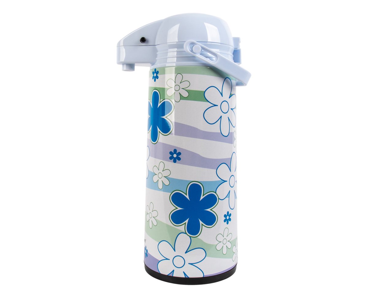 EUROHOME Pump-Isolierkanne EUROHOME Airpot Isolierkanne 1,9L – Thermoskanne Flowers, 1,9 l, (Pumpkanne 1,9l), Vielseitige Isolierkanne für Kaffee, Tee und mehr Bild 4