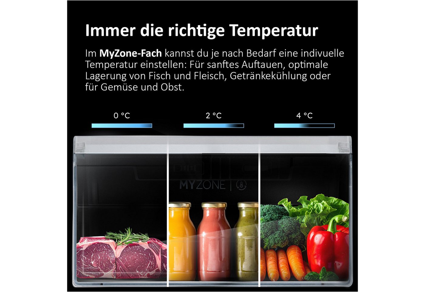 Haier Kühl-/Gefrierkombination Combi 3D 55 HTR3518ENMX, 185 cm hoch, 54,5 cm breit, Easy Access-Gefrierschubladen: Alles schnell gefunden Bild 5