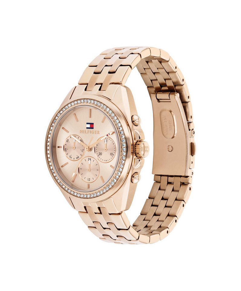 Tommy Hilfiger Multifunktionsuhr MELLIE 1782804, Quarzuhr, Armbanduhr, Damenuhr, Edelstahlarmband, analog