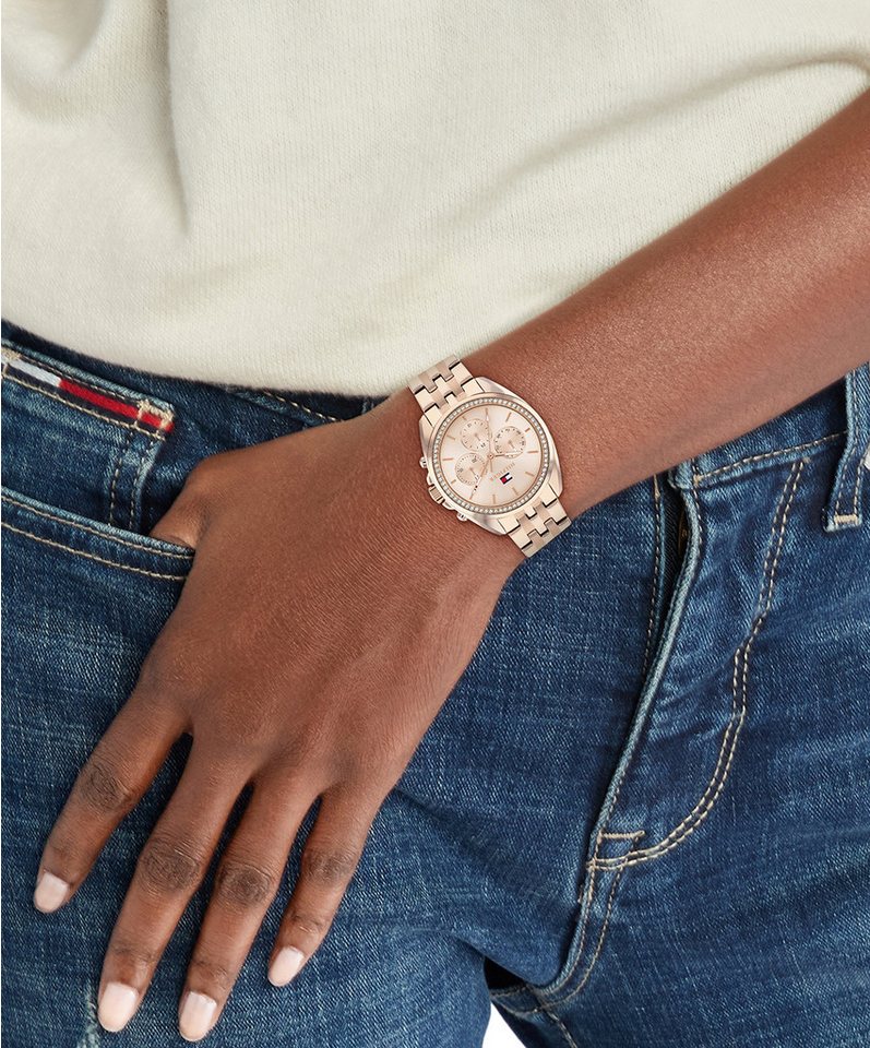 Tommy Hilfiger Multifunktionsuhr MELLIE 1782804, Quarzuhr, Armbanduhr, Damenuhr, Edelstahlarmband, analog Bild 2
