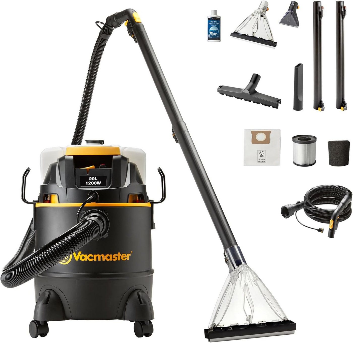 Vacmaster Teppichreinigungsgerät 3-in-1 Waschsauger Nass-Trockensauger & Teppichreinigungsmaschine, 1200 W, mit Dual-Tank, Sprühex-Bodenreiniger für Hartböden, Teppiche & Polster Bild 5