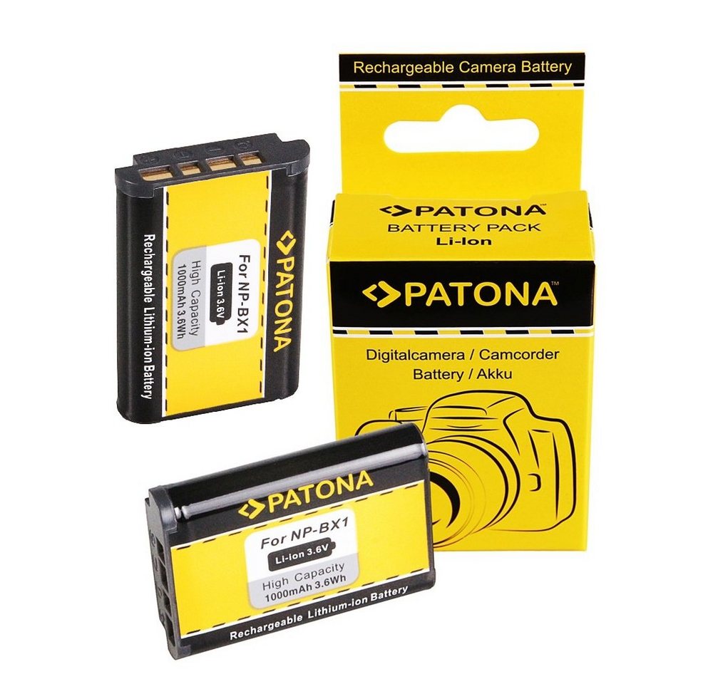 Patona 2x Akku für Sony NP-BX1 Kamera-Akku Ersatzakku Kameraakku 1000 mAh (3,6 V, 2 St), NPBX1 DSC-RX100 DSC RX100 BX1 Bild 2