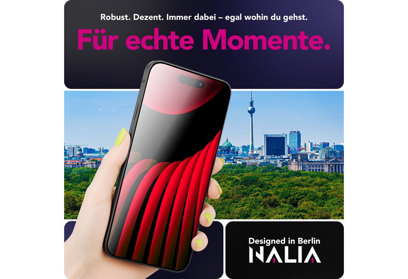 Nalia Schutzfolie Apple iPhone 17 Pro, Display Schutzglas 9H / Extrem Klar / Brillante Farben / Case Friendly Bild 5