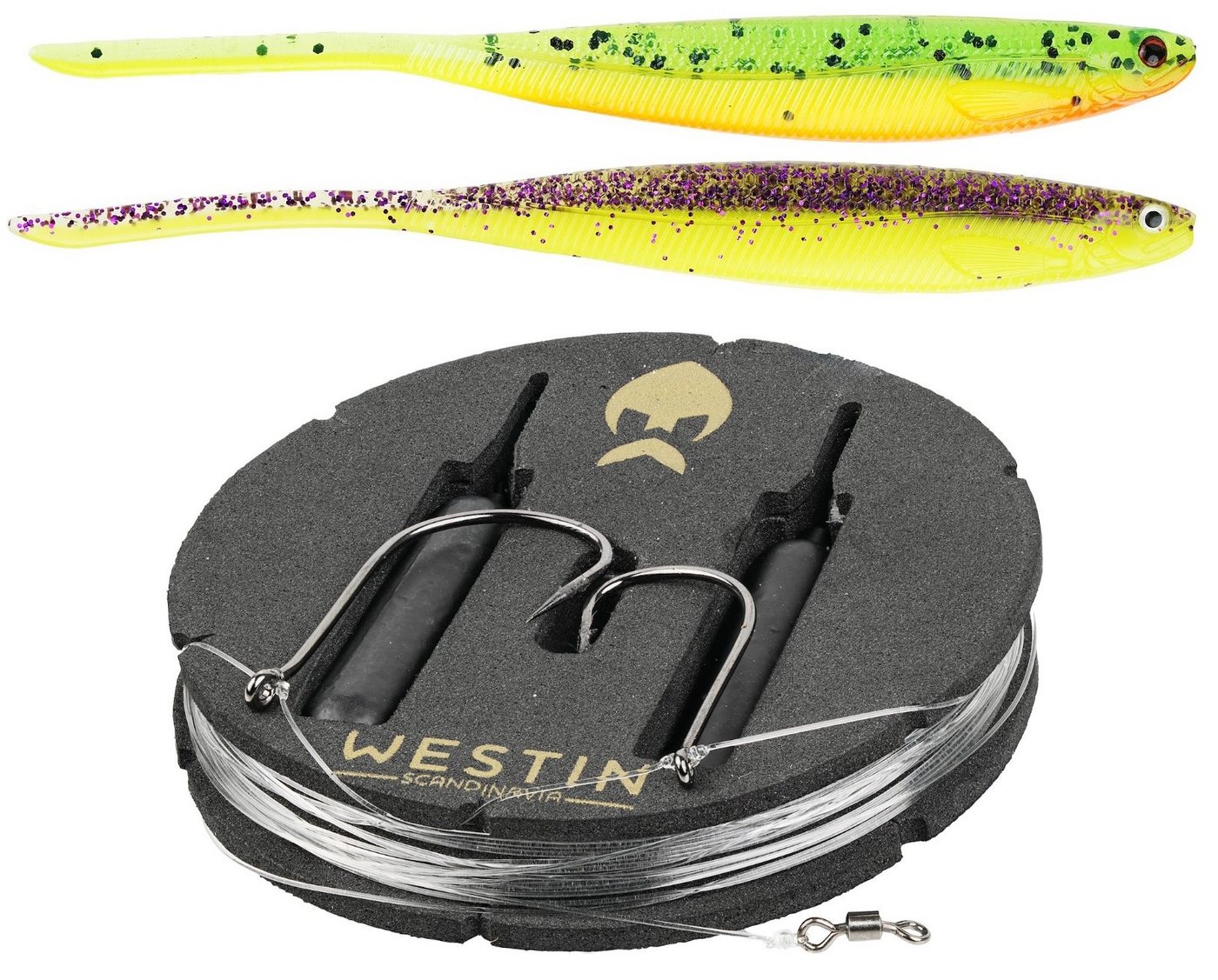 Westin Fishing Kunstköder Dropshot Rig Kit Shadteez Pintail Set - Dark Water Mix - 10 gramm, (8-St) Bild 3